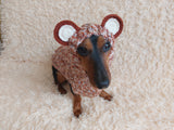 Вear hoodie for dog aran melange cable suit with ears for dachshund