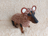 Вear hoodie for dog aran melange cable suit with ears for dachshund