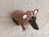 Вear hoodie for dog aran melange cable suit with ears for dachshund