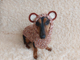 Вear hoodie for dog aran melange cable suit with ears for dachshund