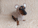 Вear hoodie for dog aran melange cable suit with ears for dachshund