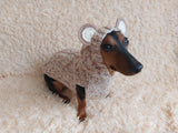 Вear hoodie for dog aran melange cable suit with ears for dachshund