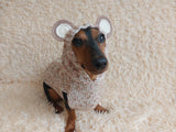 Вear hoodie for dog aran melange cable suit with ears for dachshund
