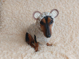 Вear hoodie for dog aran melange cable suit with ears for dachshund