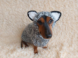 Gray wolf costume for dog sweater and hat, halloween wolf costume for pet
