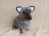 Gray wolf costume for dog sweater and hat, halloween wolf costume for pet