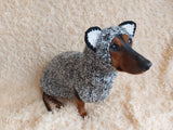 Gray wolf costume for dog sweater and hat, halloween wolf costume for pet