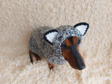 Gray wolf costume for dog sweater and hat, halloween wolf costume for pet