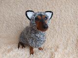Gray wolf costume for dog sweater and hat, halloween wolf costume for pet