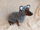Gray wolf costume for dog sweater and hat, halloween wolf costume for pet
