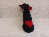 Heart suit for pet sweater and hat dog warm suit set