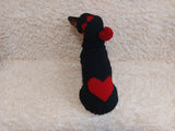 Heart suit for pet sweater and hat dog warm suit set