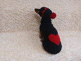 Heart suit for pet sweater and hat dog warm suit set