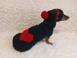 Heart suit for pet sweater and hat dog warm suit set