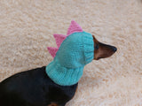 Dino dachshund, dino hat for dachshund or small dog, dinosaur clothes for dogs