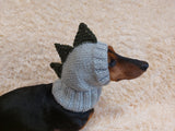 Dino dachshund, dino hat for dachshund or small dog, dinosaur clothes for dogs