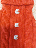 Easter clothes with bunny rabbit for pet sweater with arans and bow for dog with bunnies