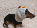 Easter chicken snood hat for dog