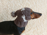 Pet Clothes Boned Hat with Pompom,Bone Dog Hat,Halloween Bonnet Hat for Dachshund Dog