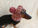 Rainbow Dog Snood Hat with Two Pom Poms