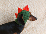 Dinosaur Snood Hat for Dog with Open Ears