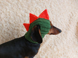 Dinosaur Snood Hat for Dog with Open Ears