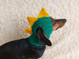 Dinosaur Snood Hat for Dog with Open Ears