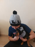 Angora Wool Mom and Dog Matching Hats, Mom and Pet Photo Shoot Hat Set, Dog Lover Gift