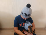 Angora Wool Mom and Dog Matching Hats, Mom and Pet Photo Shoot Hat Set, Dog Lover Gift