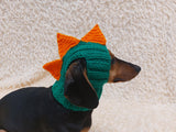 Dinosaur Snood Hat for Dog with Open Ears