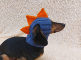 Dinosaur Snood Hat for Dog with Open Ears
