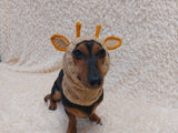 Christmas Deer Wool Dog Snood Hat