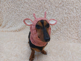 Christmas Deer Wool Dog Snood Hat