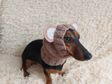 Pet cloches bear hat snood, dog clothes hat snood bear