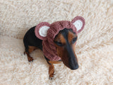 Pet cloches bear hat snood, dog clothes hat snood bear