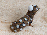Pet costume with sheep sweater and hat with pompom, dog warm wool set clothes with sheep ram