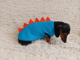 Dinosaur knitted jumper for small dogs, dinosaur sweater for dog, dachshund dinosaur sweater for dogs