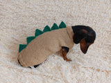 Dachshund dinosaur knitted sweater, dinosaur sweater for dogs, clothes dinosaur knitted sweater for dogs