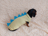 Dachshund dinosaur knitted sweater, dinosaur sweater for dogs, clothes dinosaur knitted sweater for dogs