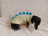 Dachshund dinosaur knitted sweater, dinosaur sweater for dogs, clothes dinosaur knitted sweater for dogs