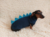 Dachshund dinosaur knitted sweater, dinosaur sweater for dogs, clothes dinosaur knitted sweater for dogs