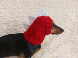 Dinosaur hat for dog, dinosaur dachshund knitted hat, dino dog clothes