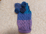 Pet Costume with Aran and Pom Poms Sweater and Hat Set of Dog Clothes