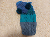 Pet Costume with Aran and Pom Poms Sweater and Hat Set of Dog Clothes