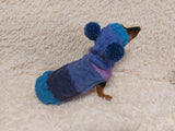 Pet Costume with Aran and Pom Poms Sweater and Hat Set of Dog Clothes
