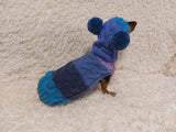Pet Costume with Aran and Pom Poms Sweater and Hat Set of Dog Clothes