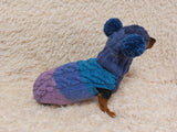 Pet Costume with Aran and Pom Poms Sweater and Hat Set of Dog Clothes