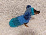 Pet Costume with Aran and Pom Poms Sweater and Hat Set of Dog Clothes