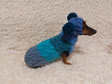 Pet Costume with Aran and Pom Poms Sweater and Hat Set of Dog Clothes