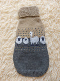 Alpaca wool clothes dog sweater with llama and sheep